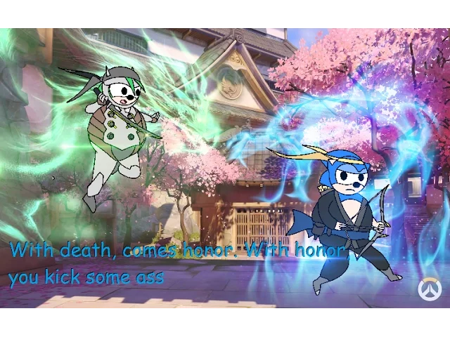 Drawing Sonic the hedgehog and his bro as Hanzo and Genji from Overwatch